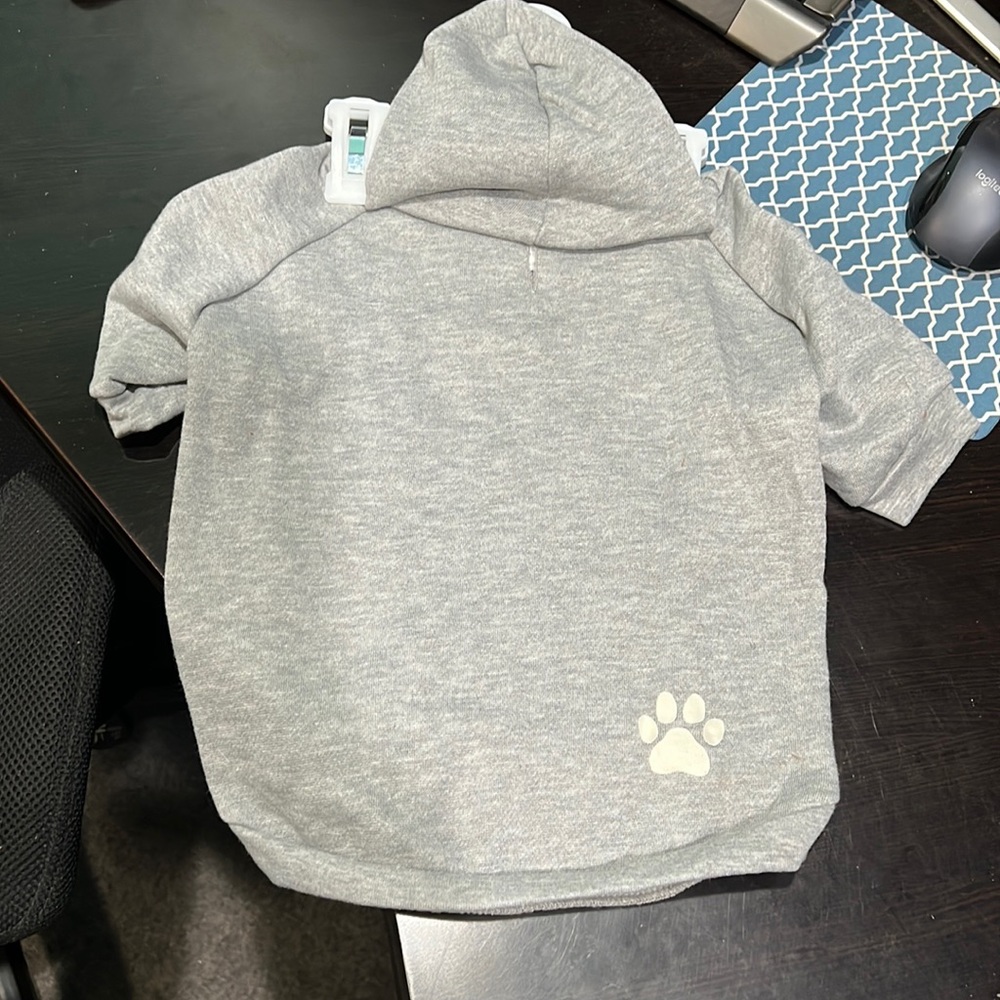 Grey dog hoodie